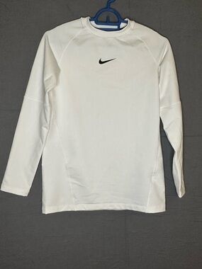 Nike Pro Men's Dri-FIT Tight Long Sleeve Fitness Training Top White Medium M